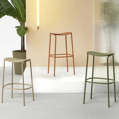 Tabouret de bar contemporain - Trick - SCAB GIARDINO SPA - en chêne / en tissu / en tôle