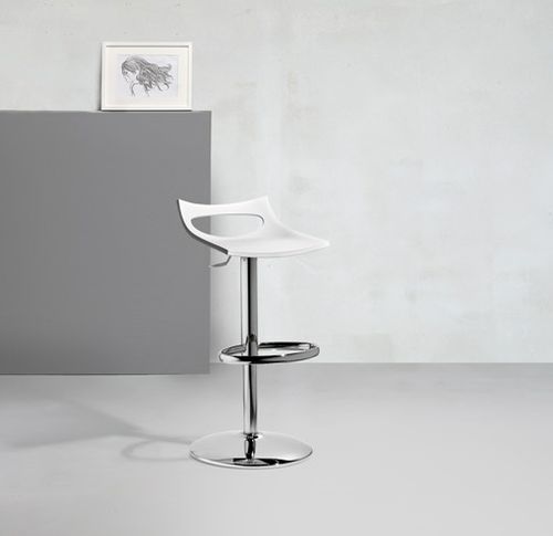 Tabouret de bar contemporain - Diavoletto - SCAB GIARDINO SPA - en technopolymère / avec piètement en acier chromé / piètement central