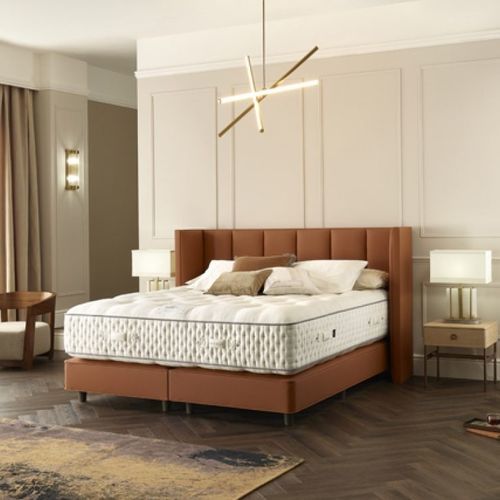 Matelas double - IMPERIAL 34,000 - HARRISON SPINKS - à ressorts / blanc / en coton