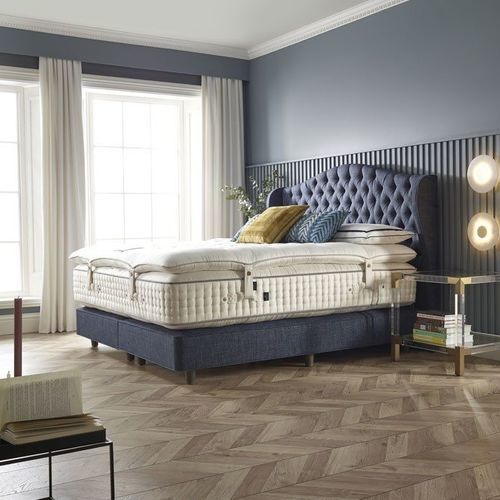 Matelas double - LUXURY ENHANCER 9 000 - HARRISON SPINKS - à ressorts / blanc / en coton