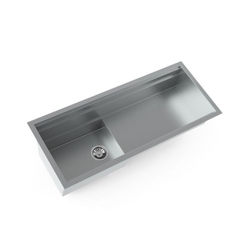 Évier 1 bac - NEWORK L1100 P - STEEL TIME SRL - avec égouttoir / en inox / encastrable
