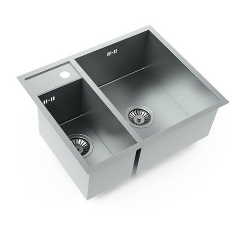 Évier 2 bacs - PROFILE L542 DR - STEEL TIME SRL - sans égouttoir / en inox / encastrable