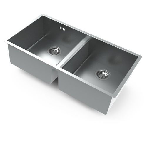 Évier 2 bacs - PROFILE L800 D - STEEL TIME SRL - sans égouttoir / en inox / encastrable