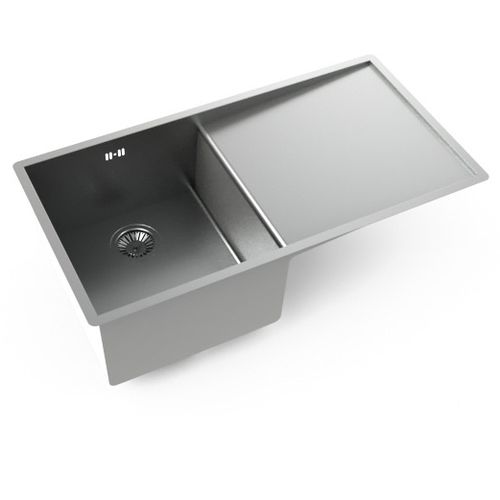 Évier 1 bac - PROFILE L850 P - STEEL TIME SRL - avec égouttoir / en inox / encastrable