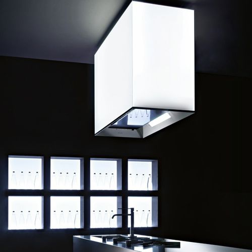 Hotte îlot - DRESS LUMINOSA - STEEL TIME SRL - avec éclairage intégré / design original / blanche