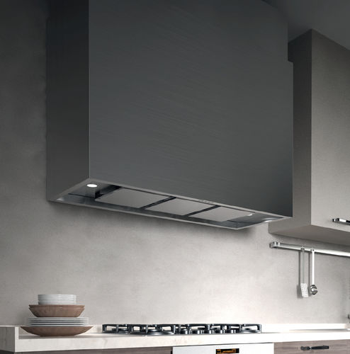 Hotte murale - CAPPA ATTIVA PARETE INOX BIANCO OPACO - STEEL TIME SRL - avec éclairage intégré