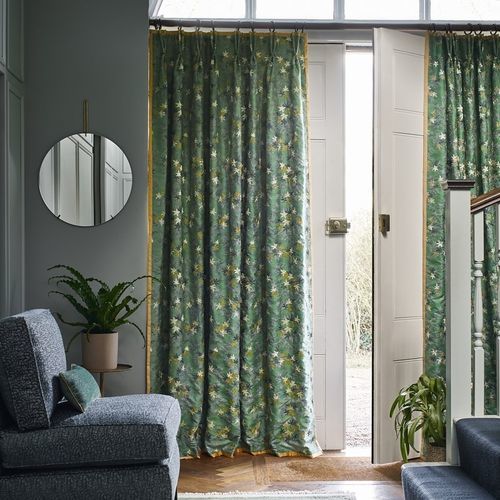 Tissu pour rideaux - ACER MAPLE  - Jane Churchill - à fleurs / en polyester / en viscose