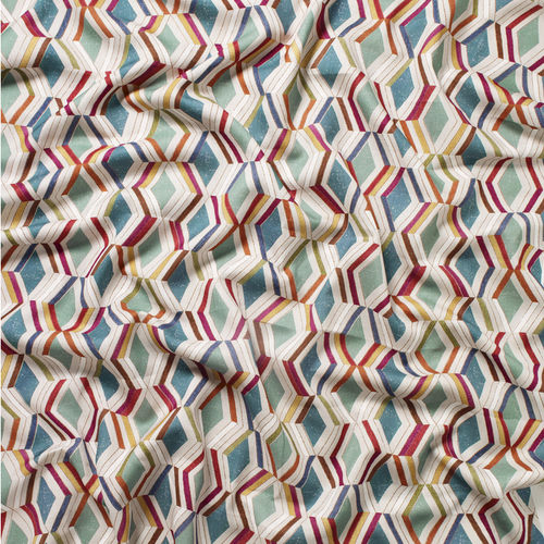 Tissu d'ameublement - LUNA - Jane Churchill - pour rideaux / à motif géométrique / en lin