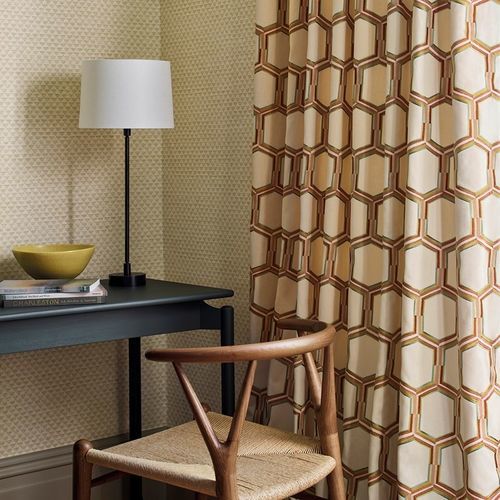 Tissu pour rideaux - ALBUS  - Jane Churchill - à motif géométrique / en polyester / en coton