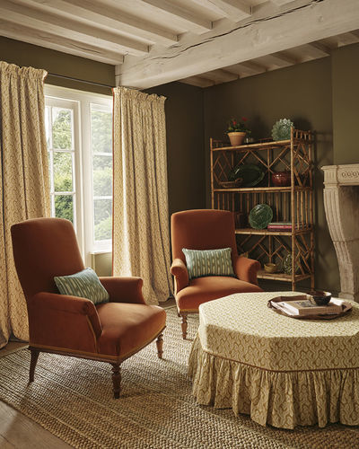 Tissu d'ameublement - Emile - Jane Churchill - uni / en coton / orange