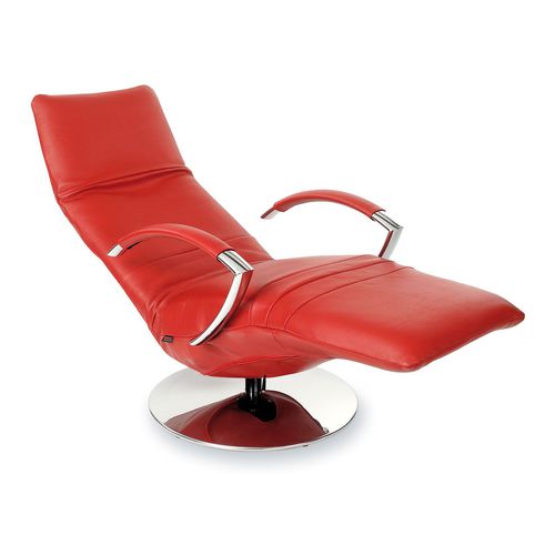 Fauteuil relax contemporain - David - STRÄSSLE Switzerland AG - en cuir / avec repose-pieds / inclinable
