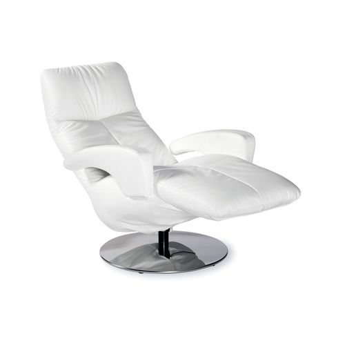 Fauteuil relax contemporain - Ray - STRÄSSLE Switzerland AG - en cuir / avec repose-pieds / inclinable