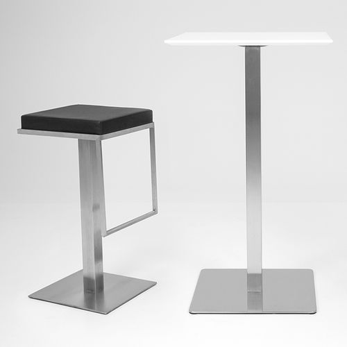 Tabouret de bar contemporain - CHILL : 3344 - Tenzo AB - en polyuréthane / avec piètement en acier inoxydable / piètement central