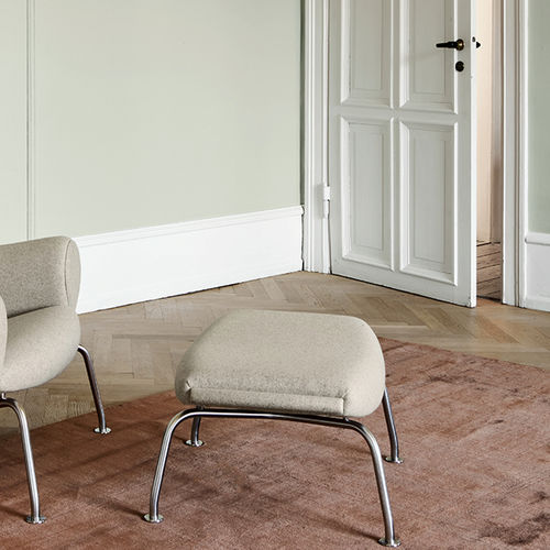 Repose-pied design scandinave - WEGNER OX - Fredericia Furniture - en tissu / en cuir / en acier inoxydable