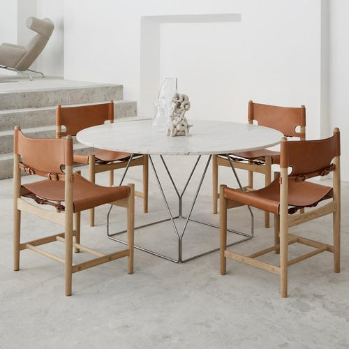 Chaise de salle à manger design scandinave - THE SPANISH - Fredericia Furniture - d'intérieur / en cuir / avec piètement en chêne