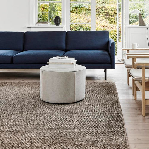 Pouf contemporain - Mono - Fredericia Furniture - en tissu / en cuir / rond