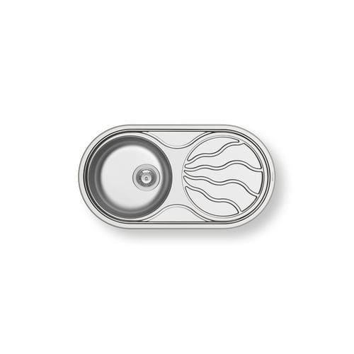 Évier 1 bac - SR TWIG 1B 1D - PYRAMIS Deutschland GmbH - avec égouttoir / en inox / encastrable