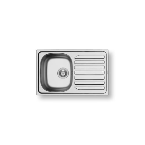 Évier 1 bac - CRETA 1B 1D FLAT - PYRAMIS Deutschland GmbH - avec égouttoir / en inox / encastrable