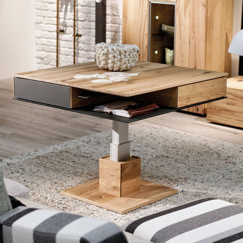 Table basse contemporaine - V-Alpin - Voglauer Möbelwerk Gschwandtner & Zwilling GmbH & Co. KG - en verre / en chêne / avec piètement en chêne