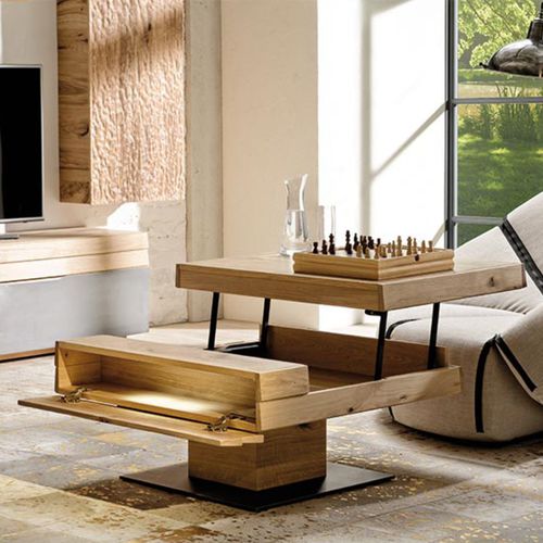 Table basse contemporaine - V-Organo - Voglauer Möbelwerk Gschwandtner & Zwilling GmbH & Co. KG - en chêne / avec piètement en fer / carrée