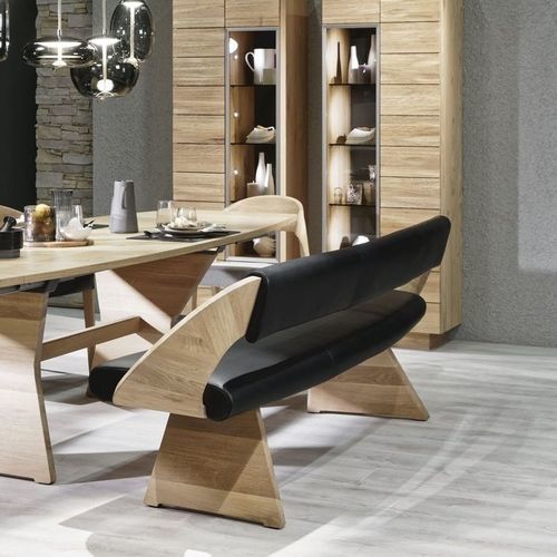 Banquette contemporaine - V-Montana  - Voglauer Möbelwerk Gschwandtner & Zwilling GmbH & Co. KG - en tissu / en cuir / avec piètement en chêne