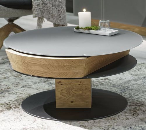 Table basse contemporaine - V-Montana - Voglauer Möbelwerk Gschwandtner & Zwilling GmbH & Co. KG - en verre / avec piètement en chêne / avec piètement en noyer