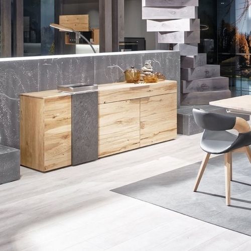 Buffet contemporain - V-Alpin - Voglauer Möbelwerk Gschwandtner & Zwilling GmbH & Co. KG - en chêne / en pierre / avec tiroirs