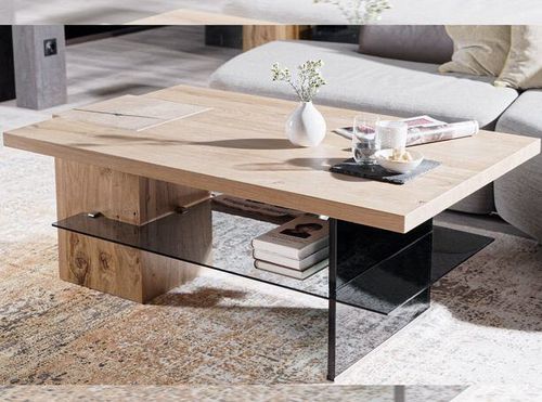 Table basse contemporaine - V-Alpin - Voglauer Möbelwerk Gschwandtner & Zwilling GmbH & Co. KG - en chêne / avec piètement en chêne / avec piètement en verre