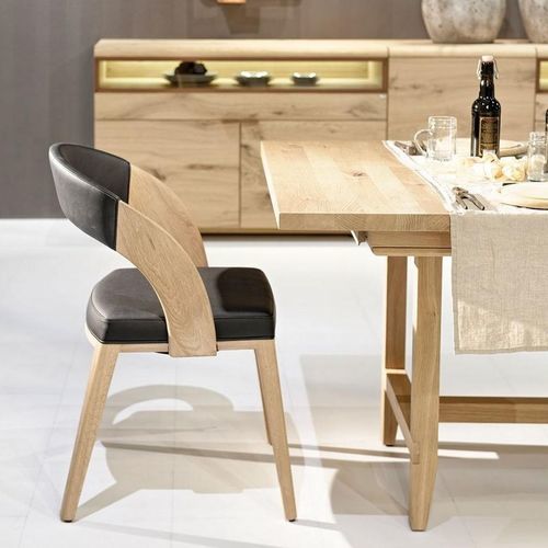 Chaise de salle à manger contemporaine - V-Cube - Voglauer Möbelwerk Gschwandtner & Zwilling GmbH & Co. KG - d'intérieur / en tissu / en cuir