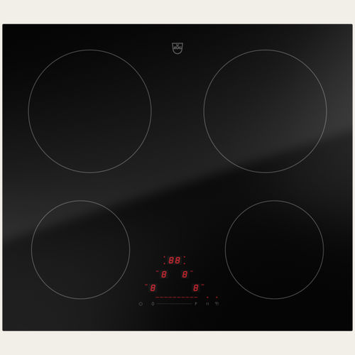 Table de cuisson à induction - V2000 I604 - V-ZUG AG - 4 foyers / encastrable / avec commandes tactiles