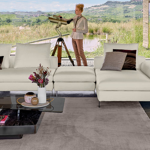 Pouf contemporain - BROWN SUGAR - arketipo - en tissu synthétique / en métal / carré