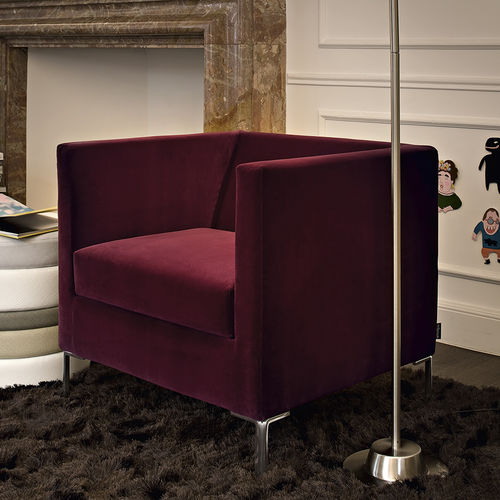 Fauteuil contemporain - GIGLIO - arketipo - en tissu synthétique / en aluminium / noir