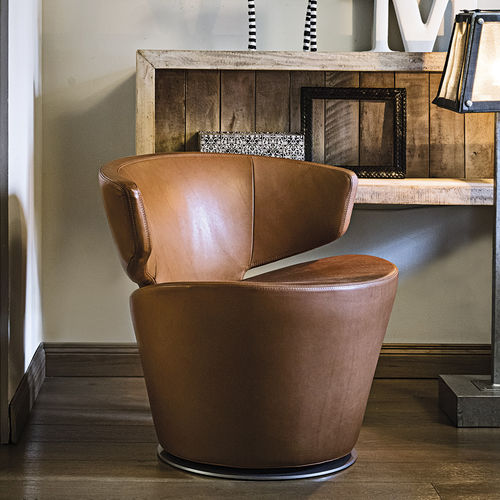 Fauteuil contemporain - KONO - arketipo - en tissu synthétique / noir / marron