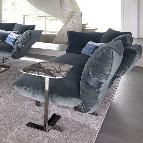 Table d'appoint contemporaine - LITH - arketipo - en métal / en marbre / ronde