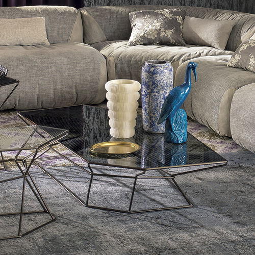Table basse contemporaine - REBUS - arketipo - en verre / en métal / résidentielle