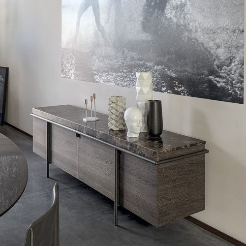 Buffet contemporain - AURA - arketipo - en métal / en verre / en marbre