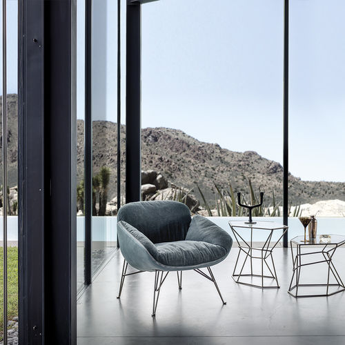 Fauteuil contemporain - JUNO - arketipo - en coton / en métal / gris