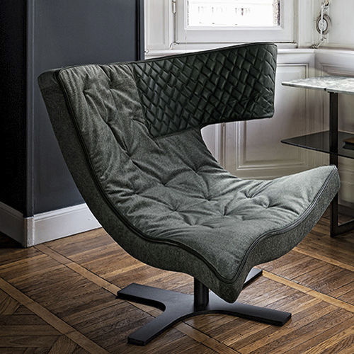 Fauteuil design original - ROXY - arketipo - en tissu / en cuir / en métal