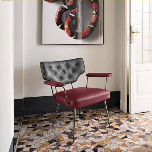 Fauteuil chesterfield - TWIGGY - arketipo - en velours / en cuir / en métal