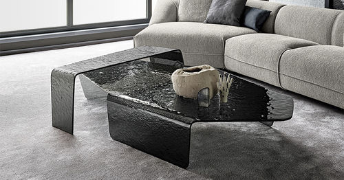 Table basse contemporaine - CHIMERA - arketipo - en verre fumé / avec piètement en verre fumé / résidentielle