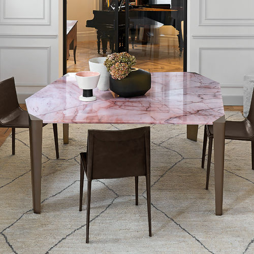 Table à manger contemporaine - MILESTONE - arketipo - en marbre / en quartz / avec piètement en métal