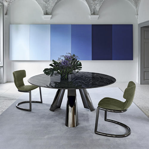 Chaise de salle à manger contemporaine - AMY - arketipo - d'intérieur / en polyuréthane / avec piètement en métal