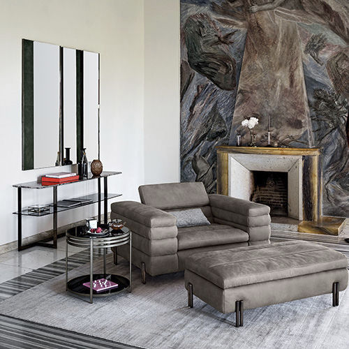 Fauteuil contemporain - MAYFAIR - arketipo - en tissu / en cuir / en bois