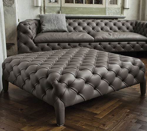 Ottoman chesterfield - WINDSOR - arketipo - en velours / en cuir / carré
