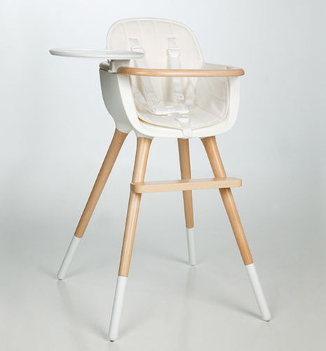 Chaise haute standard - PLUS ONE OVO - micuna - en hêtre / en plastique / en métal