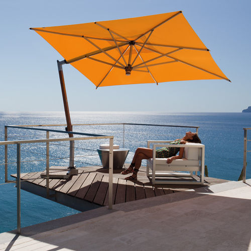 Parasol carré - ISCHIA  - FIM - orientable / déporté / en bois