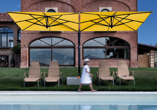 Parasol en aluminium - SOLEADO - FIM - en tissu / double / à manivelle