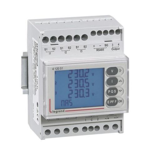 Compteur d'énergie avec afficheur LCD - emdx&sup3; - LEGRAND - sortie à impulsion / RS-485