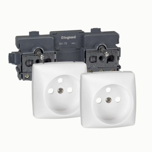 Prise de courant - PWAK3110WH - LEGRAND - modulaire / double / murale