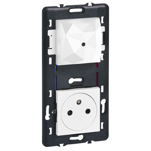 Prise de courant - 077700LB - LEGRAND - double / murale / affleurante